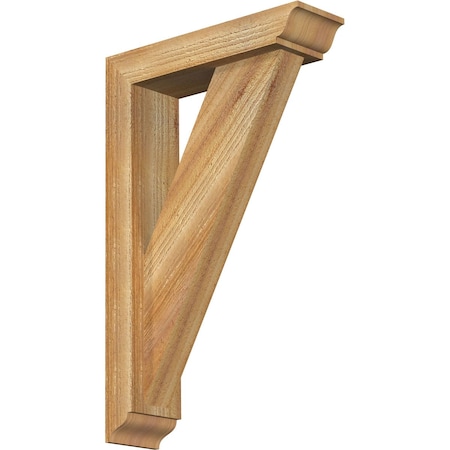 Ekena Millwork Traditional Traditional Rough Sawn Bracket w/ Offset Brace, Western Red Cedar, 4"W x 14"D x 22"H BKT0402X14X22TRA01RWR